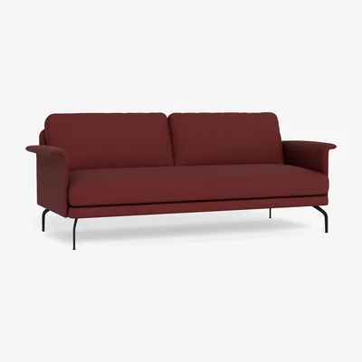 Heal's Heal's Iver 4 Seater Sofa Capelo Linen-Cotton Etruscan Red Black Feet