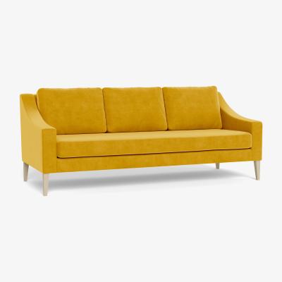 Heal's Heal's Richmond 4 Seater Sofa Smart Luxe Velvet Canary Black Feet
