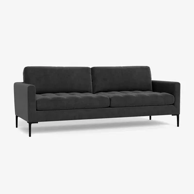 Heal's Heal's Eton 4 Seater Sofa Smart Luxe Velvet Nickel Brass Feet - Heal's UK Furniture