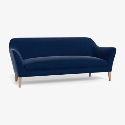 Heal's Heal's Wallis 4 Seater Sofa Velvet Midnight Walnut Feet - Heal's UK Furniture