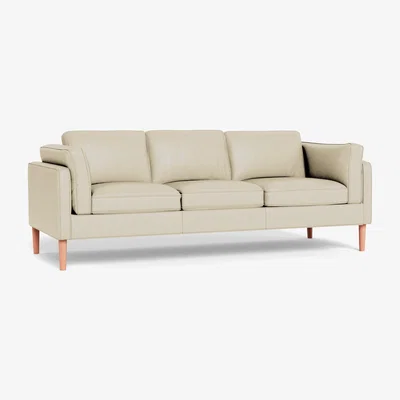 Heal's Heal's Sonno 4 Seater Leather Grain Storm 006 Wenge Black Feet - Heal's UK Furniture