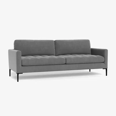 Heal's Heal's Eton 4 Seater Sofa Smart Velvet Mercury Black Feet - Heal's UK Furniture