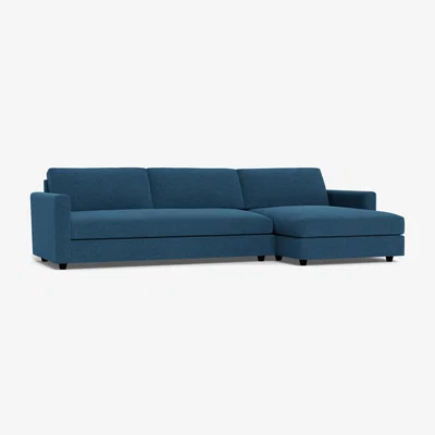 Heal's Heal's Nimbus II RHF 4 Str Corner Chaise Texture Ink Black Feet - Heal's UK Furniture