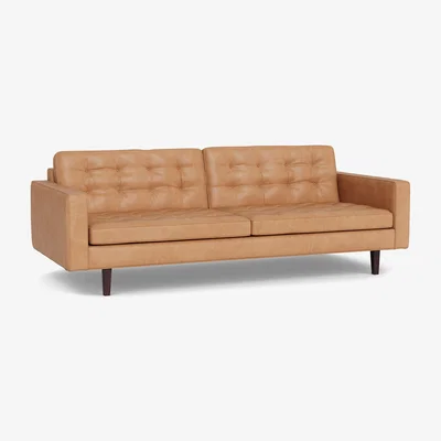 Heal's Heal's Hepburn 4 Seater Daino Leather Parchment Natural Feet - Heal's UK Furniture