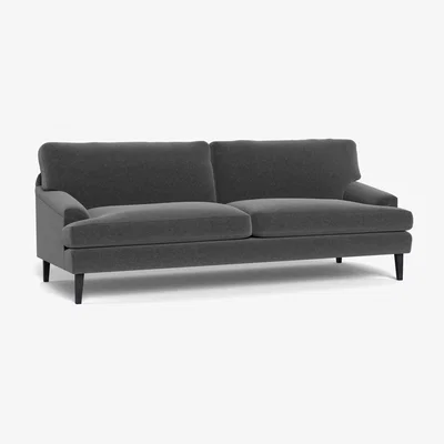 Heal's Heal's Stanton 4 Seater Sofa Melton Wool Granite Walnut Stained Feet