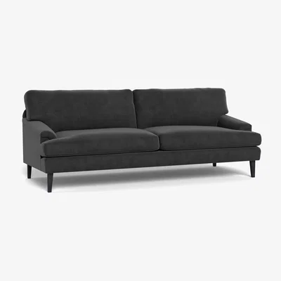 Heal's Heal's Stanton 4 Seater Sofa Smart Luxe Velvet Nickel Black Feet