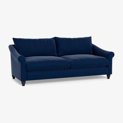 Heal's Heal's Devon 4 Seater Velvet Midnight Walnut Stain Beech Feet - Heal's UK Furniture