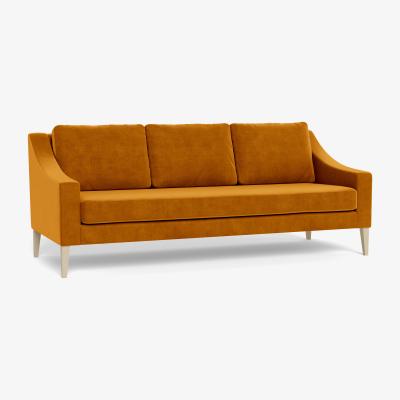 Heal's Heal's Richmond 4 Seater Sofa Smart Luxe Velvet Cognac Black Feet