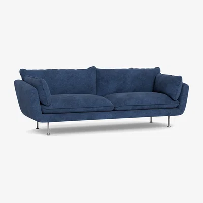 Heal's Heal's Allora 4 Seater Sofa Broad Weave Lagoon Black Feet