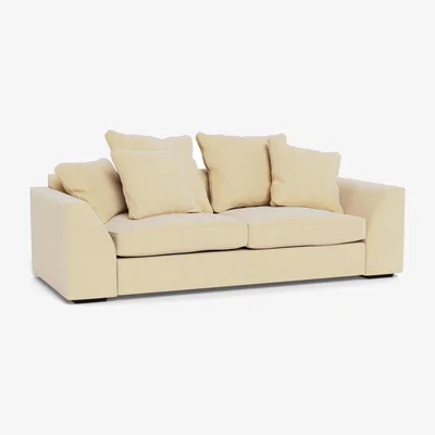Heal's Heal's Cumulus 4 Seater Sofa Smart Luxe Velvet Biscuit Black Feet - Heal's UK Furniture