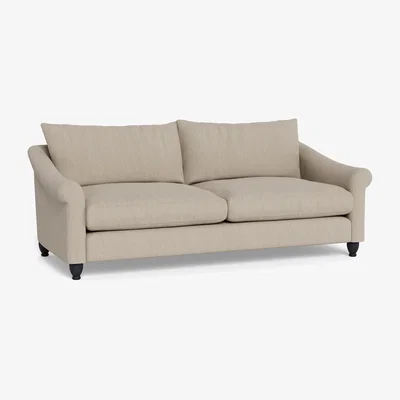 Heal's Heal's Devon 4 Seater Broad Weave Putty Dark Brown Stain Beech Feet - Heal's UK Furniture