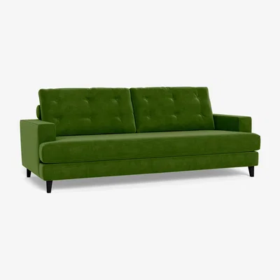 Heal's Heal's Mistral 4 Seater Sofa Smart Luxe Velvet Grass Black Feet