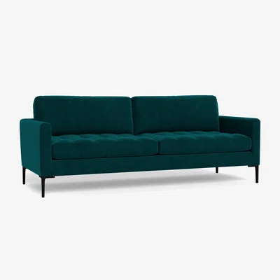Heal's Heal's Eton 4 Seater Sofa Smart Velvet Artichoke Black - Heal's UK Furniture