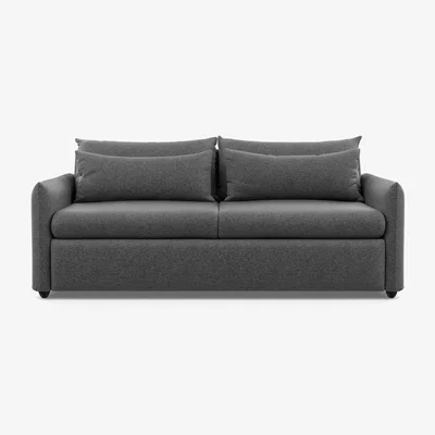 Heal's Heal's Pillow 4 Seater Sofa Melton Wool Granite Black Feet - Heal's UK Furniture