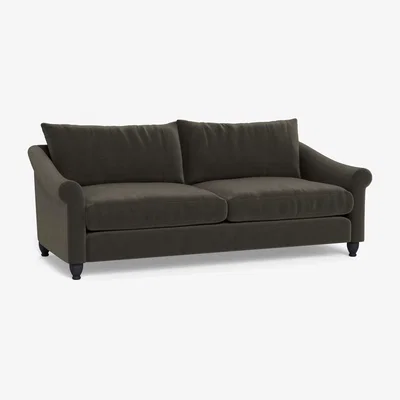 Heal's Heal's Devon 4 Seater Velvet Charcoal Natural Ash Feet - Heal's UK Furniture