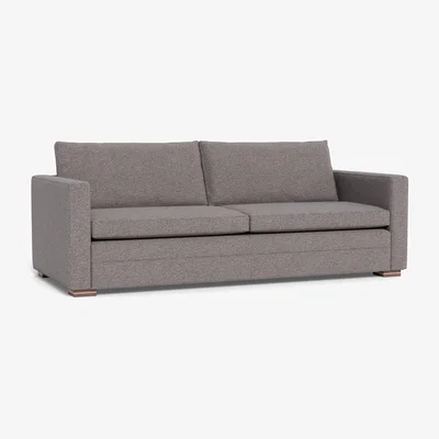 Heal's Heal's Palermo 4 Seater Sofa Loop Boucle Granite Brass/Walnut Feet - Heal's UK Furniture