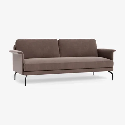Heal's Heal's Iver 4 Seater Sofa Smart Velvet Mouse Black Feet