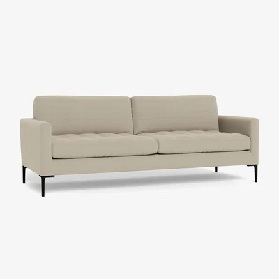 Heal's Heal's Eton 4 Seater Sofa Linen Hessian Black Feet - Heal's UK Furniture