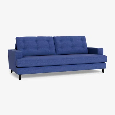 Heal's Heal's Mistral 4 Seater Sofa Brushed Cotton Cobalt Black Feet - Heal's UK Furniture