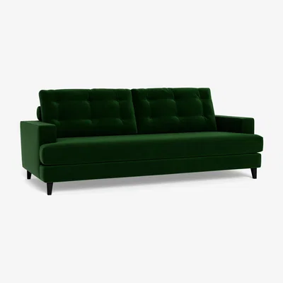 Heal's Heal's Mistral 4 Seater Sofa Smart Velvet Forest Black Feet