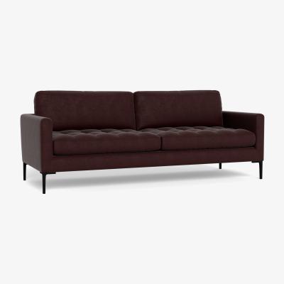Heal's Heal's Eton 4 Seater Sofa Smart Luxe Velvet Acorn Black Feet