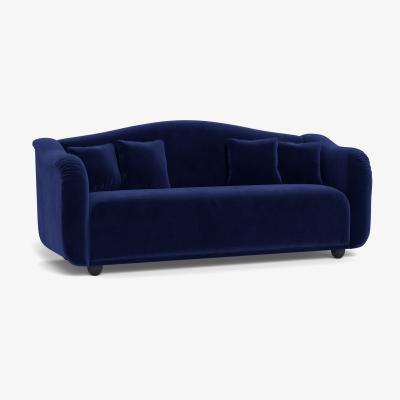 Heal's Heal's Tetbury 4 Seater Sofa Smart Luxe Velvet Midnight Black Beech Feet