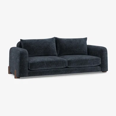 Heal's Heal's Nuvola 4 Seater Sofa Boucle Velvet Space Natural Oak Feet