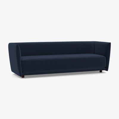 Heal's Heal's Valley 4 Seater Sofa St Moritz Blue Walnut Stain Feet - Heal's UK Furniture
