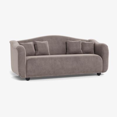Heal's Heal's Tetbury 4 Seater Sofa Smart Luxe Velvet Mushroom Natural Beech Feet