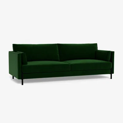 Heal's Heal's Tortona 4 Seater Sofa Smart Velvet Forest Black Feet - Heal's UK Furniture