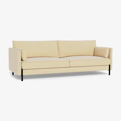 Heal's Heal's Tortona 4 Seater Sofa Smart Luxe Velvet Biscuit Black Feet