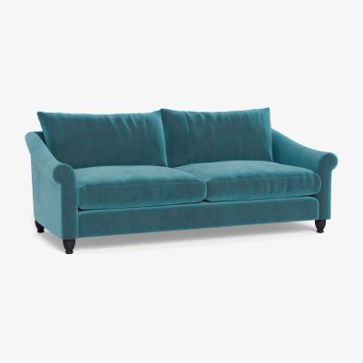 Heal's Heal's Devon 4 Seater Smart Luxe Velvet Airforce Blue Walnut Stain Beech Feet - Heal's UK Furniture