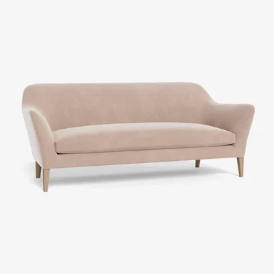 Heal's Heal's Wallis 4 Seater Sofa Smart Velvet Pebble Natural Oak Feet