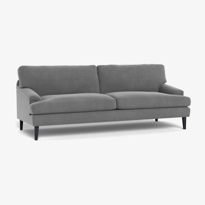 Heal's Heal's Stanton 4 Seater Sofa Smart Velvet Mercury Black Feet