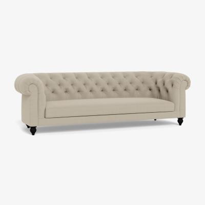 Heal's Heal's Fitzrovia 4 Seater Sofa Linen Hessian Natural Feet - Heal's UK Furniture