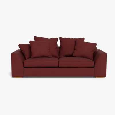 Heal's Heal's Cumulus 4 Seater Sofa Capelo Linen-Cotton Etruscan Red Black Feet