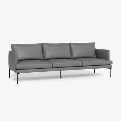 Heal's Heal's Matera 4 Seater Sofa Daino Leather Steel Black Feet - Heal's UK Furniture