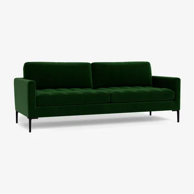 Heal's Heal's Eton 4 Seater Sofa Smart Velvet Forest Black Feet