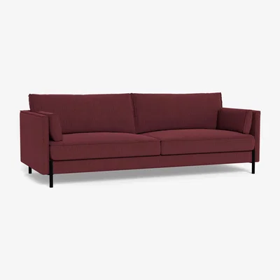 Heal's Heal's Tortona 4 seater Sofa Smart Linen Mix Maroon