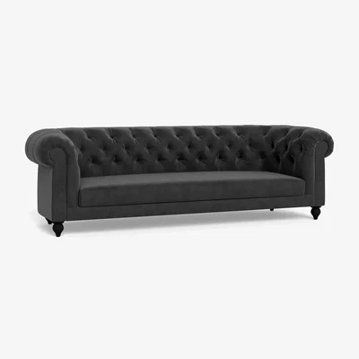 Heal's Heal's Fitzrovia 4 Seater Sofa Smart Luxe Velvet Nickel Chestnut Stain Feet - Heal's UK Furniture
