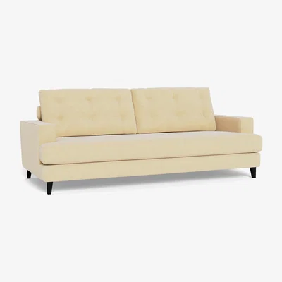 Heal's Heal's Mistral 4 Seater Sofa Smart Luxe Velvet Biscuit Black Feet