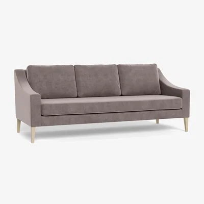 Heal's Heal's Richmond 4 Seater Sofa Smart Luxe Velvet Mushroom Natural Ash Feet - Heal's UK Furniture