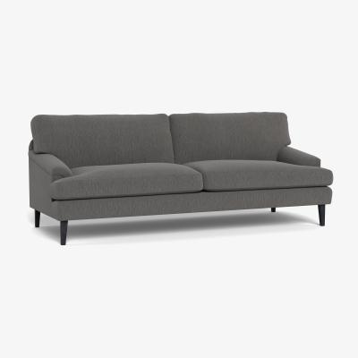 Heal's Heal's Stanton 4 Seater Sofa Smart Linen Mix Grey Natural Feet