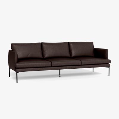 Heal's Heal's Matera 4 Seater Sofa Leather Grain Chocolate 066 Black Feet - Heal's UK Furniture