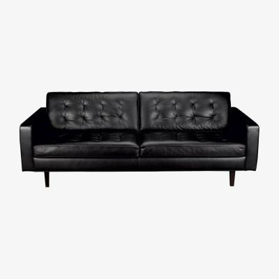 Heal's Heal's Hepburn 4 Seater Sofa Leather Grain Chocolate 068 Wenge Feet - Heal's UK Furniture