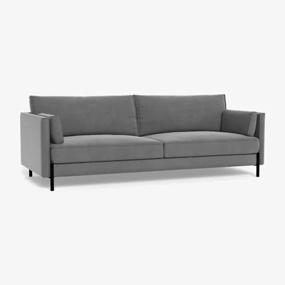 Heal's Heal's Tortona 4 Seater Sofa Smart Velvet Mercury Black Feet