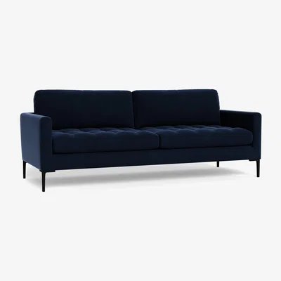 Heal's Heal's Eton 4 Seater Sofa Smart Velvet Dusk Black Feet