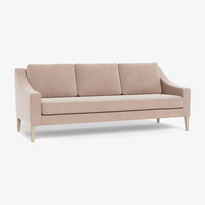 Heal's Heal's Richmond 4 Seater Sofa Smart Velvet Pebble Tinted Ash Feet