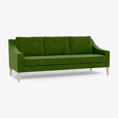 Heal's Heal's Richmond 4 Seater Sofa Smart Luxe Velvet Grass Black Feet