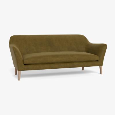 Heal's Heal's Wallis 4 Seater Sofa Smart Luxe Velvet Peridot Stained Oak Feet